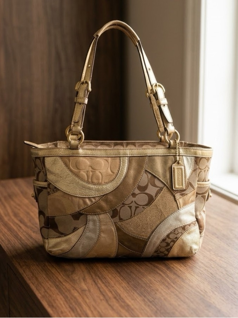 Vintage Y2K Coach Mosaic Metallic Gallery Patchwork Purse